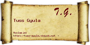 Tuss Gyula névjegykártya