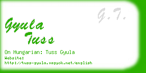 gyula tuss business card